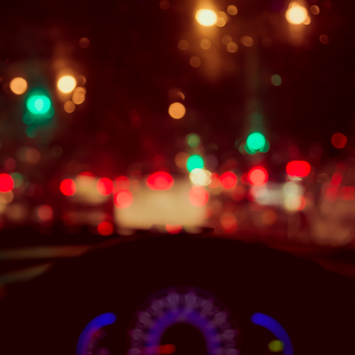 Sicht im Dunkeln ohne Brillen in einem Auto